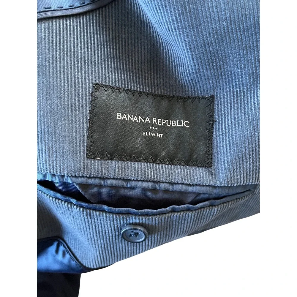 Banana Republic 42L Slim Fit Blue Corduroy Blazer‎ Jacket Men
